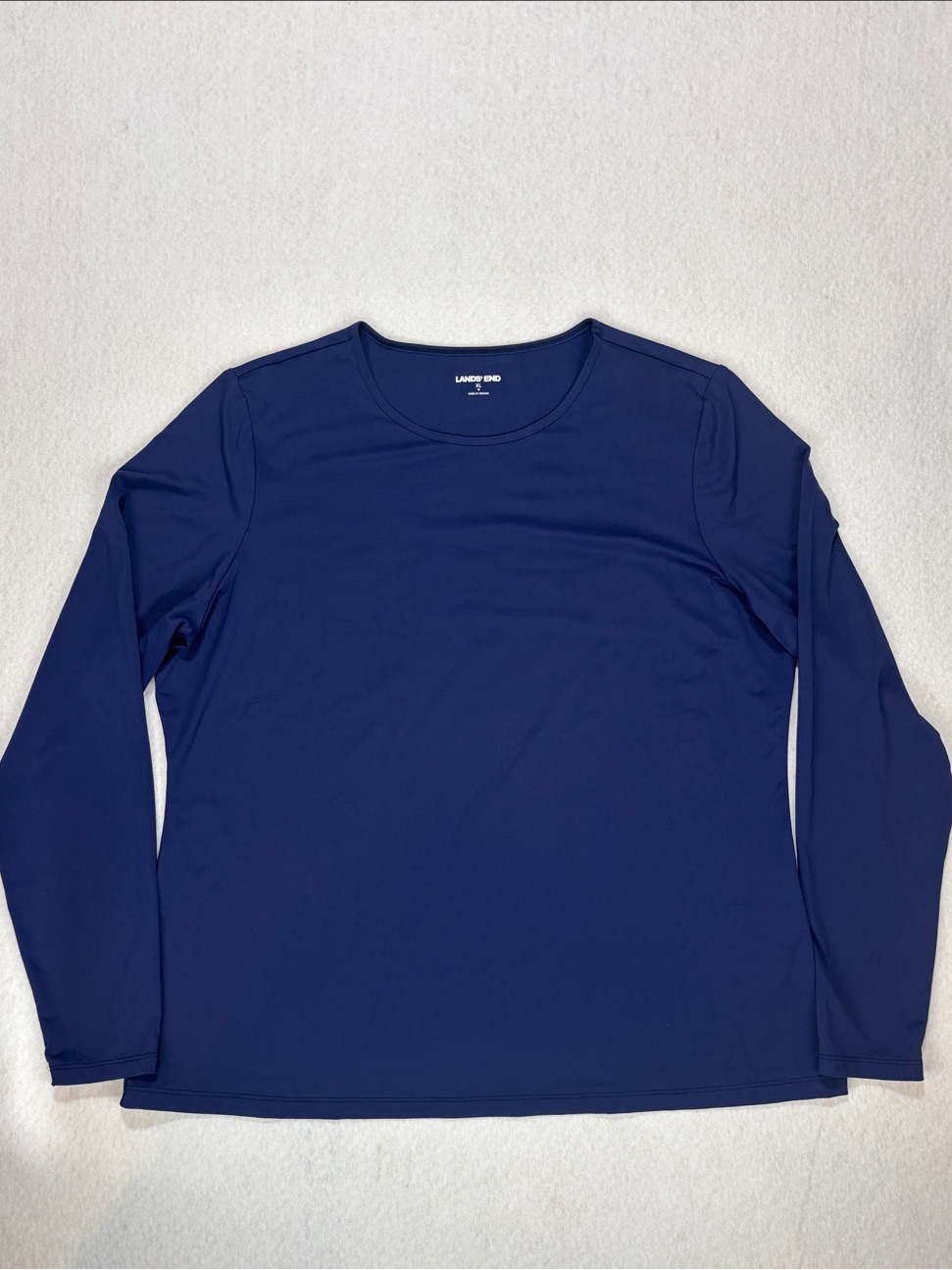 Land's End Navy Long Sleeve Crewneck Swim Shirt Rash Guard Women's Xl